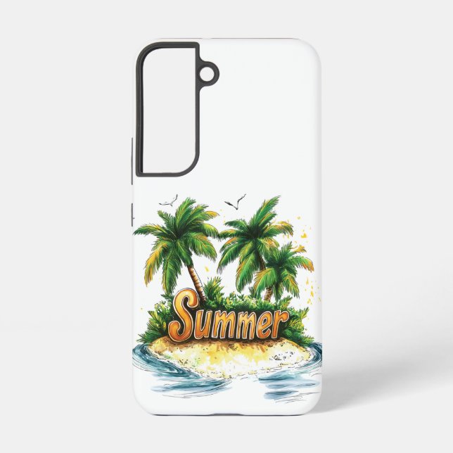 Sommertext - tropische Sommerinsel Samsung Galaxy Hülle (Rückseite)