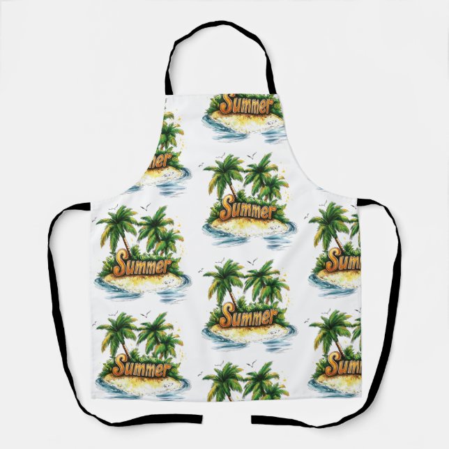 Sommertext - tropische Sommerinsel Schürze (Vorderseite)