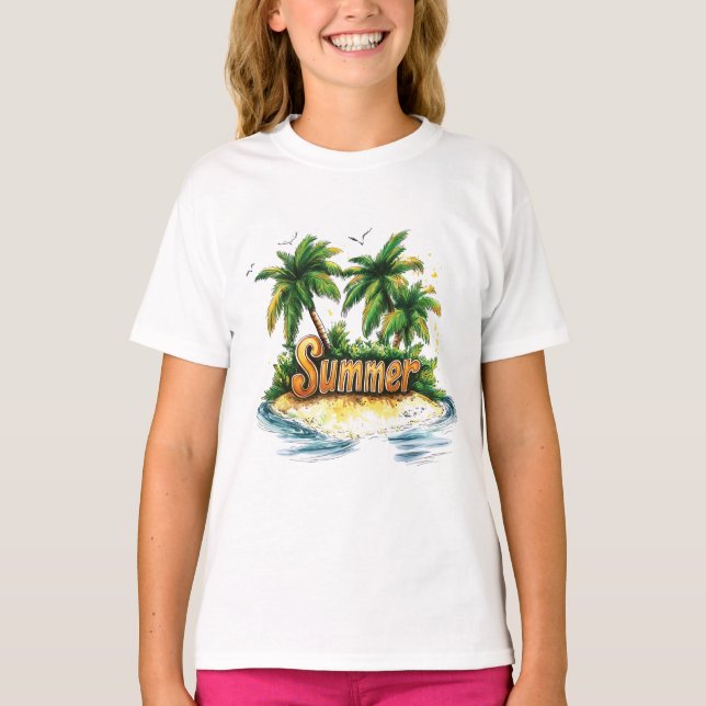 Sommertext - tropische Sommerinsel T-Shirt (Vorderseite)