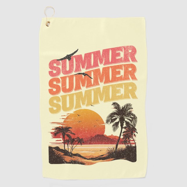 Sommertextdesign Golfhandtuch (Vorderseite)