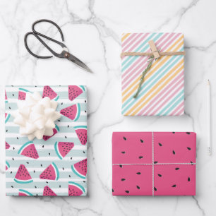 Sommertropische Wassermelonenfrucht Geschenkpapier Set