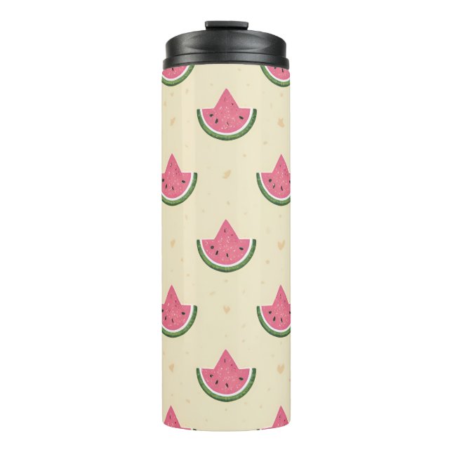 Sommertumbler von rosa Wassermelonen, 16oz isolier Thermosbecher (Vorderseite)