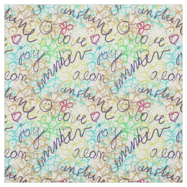 Sommertypografie Stoff (Muster)