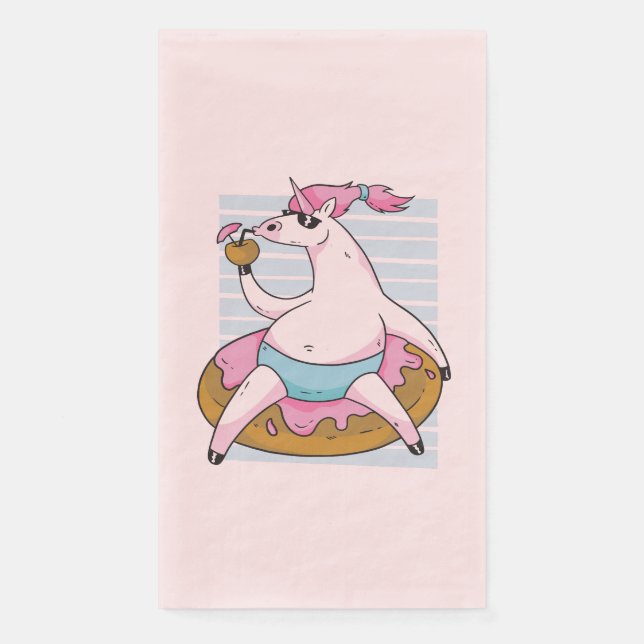 Sommerunicorn auf Donut Infleable Serviette (Vorderseite)