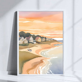 Sommeruntergang | Martha’s Vineyard Aquarell Poster