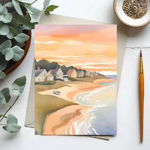 Sommeruntergang   Martha's Vineyard Aquarell Postkarte