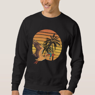 Sommeruntergang Pelikan Vogel Tier Fisch Fang Trop Sweatshirt