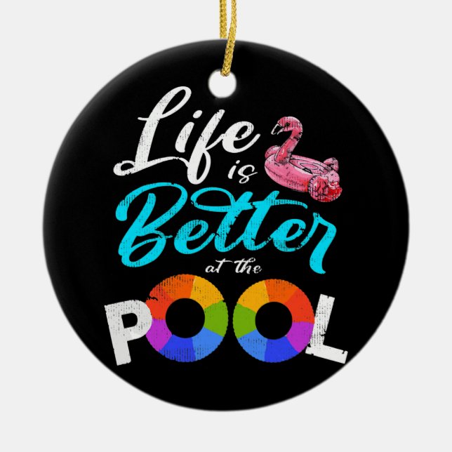 Sommerurlaub am Dreh des Pools ist besser Keramik Ornament (Vorne)