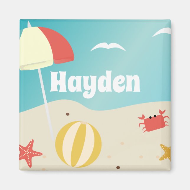 Sommerurlaub am Meer Personalisiert Magnet (Vorne)
