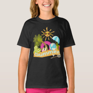 Sommerurlaub am Strand Lächeln Sonne in Sonnenbril T-Shirt