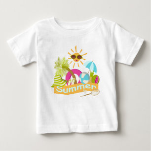 Sommerurlaub am Strand lächelnd Sonne in Sonnenbri Baby T-shirt