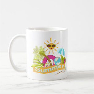 Sommerurlaub am Strand lächelnd Sonne in Sonnenbri Kaffeetasse
