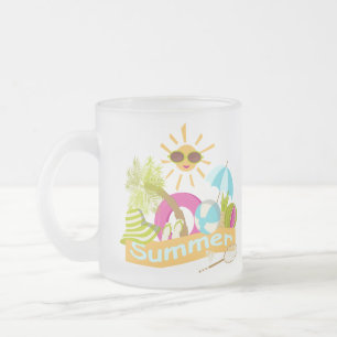 Sommerurlaub am Strand lächelnd Sonne in Sonnenbri Mattglastasse