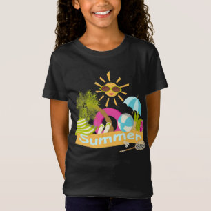 Sommerurlaub am Strand lächelnd Sonne in Sonnenbri T-Shirt