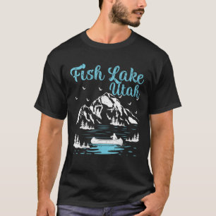 Sommerurlaub Berg Retro Utah Fischen See T-Shirt