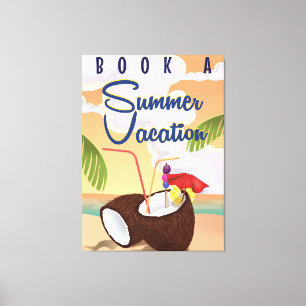 Sommerurlaub Cartoon Reiseplakat Leinwanddruck