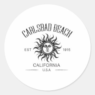 Sommerurlaub Est 1915 Kalifornien Carlsd Beach V Runder Aufkleber