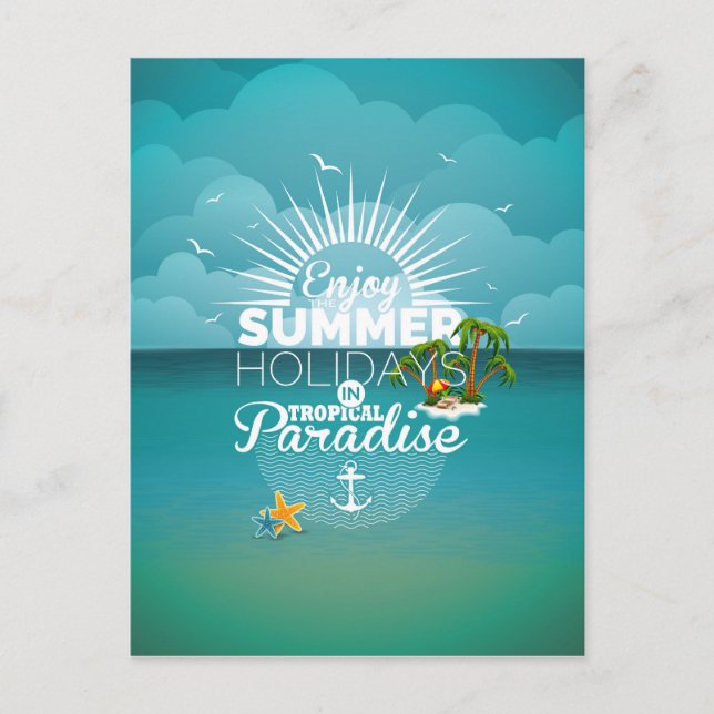 Sommerurlaub genießen feiertagspostkarte (Vorderseite)