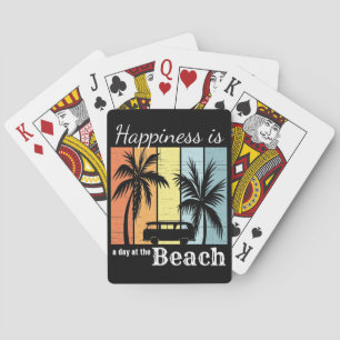Sommerurlaub Glück ist ein Tag am Strand Spielkarten