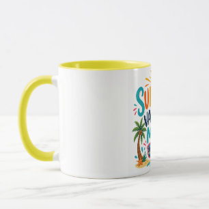 Sommerurlaub-Modus Ein Mug   Farbige Tropen  Tasse