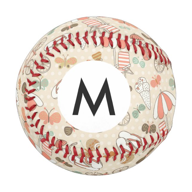 Sommerurlaub Muster Baseball (Vorderseite Links)