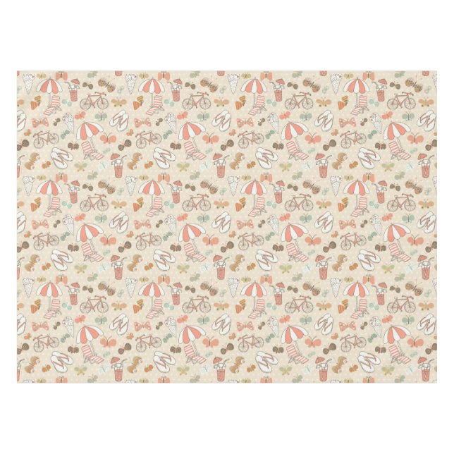 Sommerurlaub-Muster Tischdecke (Vorderseite (Horizontal))
