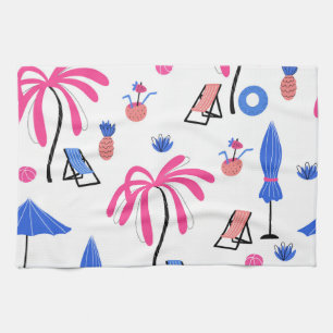 Sommerurlaub: Palmen Bäume Ananas Muster Geschirrtuch