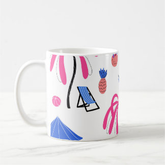 Sommerurlaub: Palmen Bäume Ananas Muster Kaffeetasse