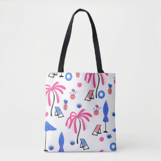 Sommerurlaub: Palmen Bäume Ananas Muster Tasche