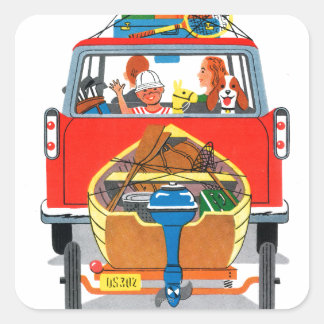 Sommerurlaub Quadratischer Aufkleber