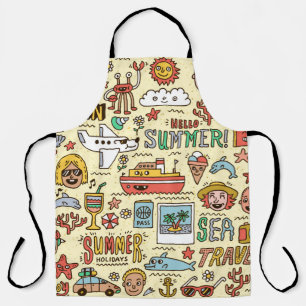 Sommerurlaub Reisen Funny Doodle vinta Schürze