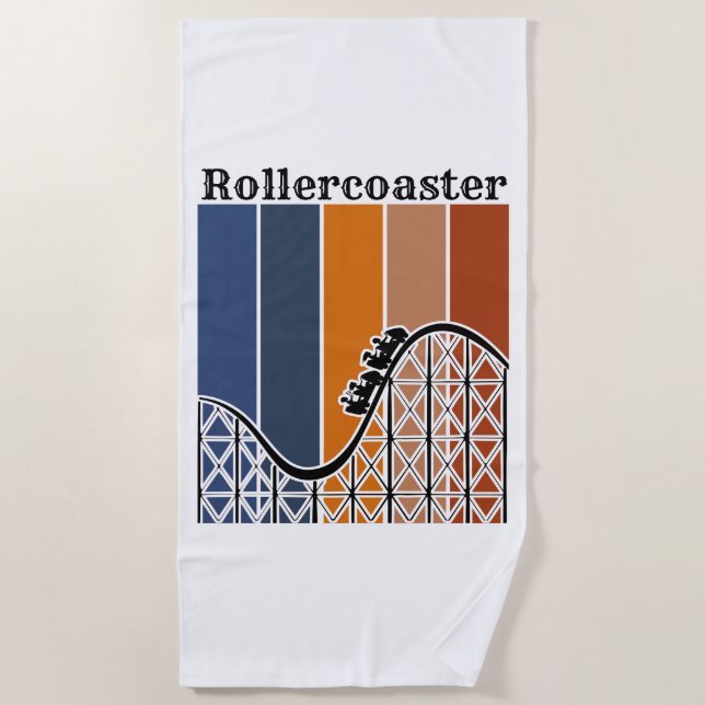 Sommerurlaub Reiten auf dem Rollercoaster Retro Strandtuch (Vorderseite)