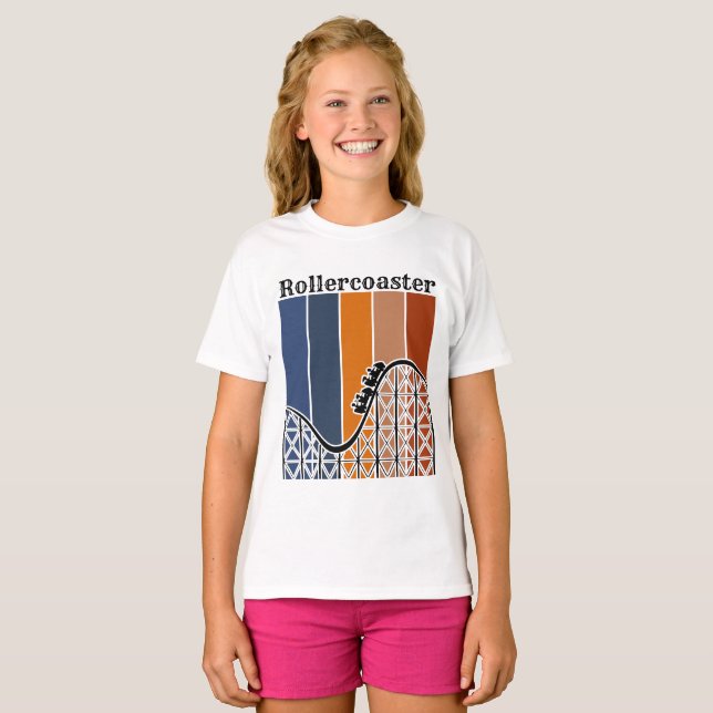 Sommerurlaub Reiten auf dem Rollercoaster Retro T-Shirt (Vorne ganz)