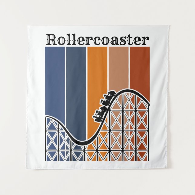 Sommerurlaub Reiten auf dem Rollercoaster Retro Wandteppich (Vorderseite)