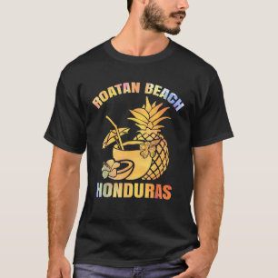 Sommerurlaub Retro Sunset Honduras Roatan Beach T-Shirt