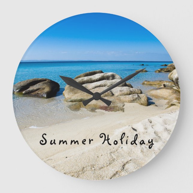 Sommerurlaub Schönes Foto mit Text Große Wanduhr (Vorderseite)