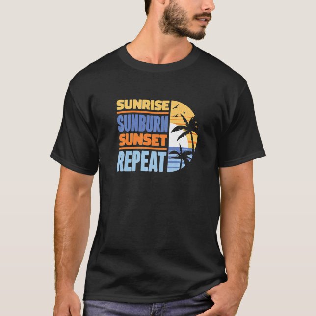 Sommerurlaub Sonnenaufgang Sonnenbrand Sonnenunter T-Shirt (Vorderseite)