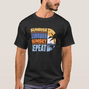 Sommerurlaub Sonnenaufgang Sonnenbrand Sonnenunter T-Shirt