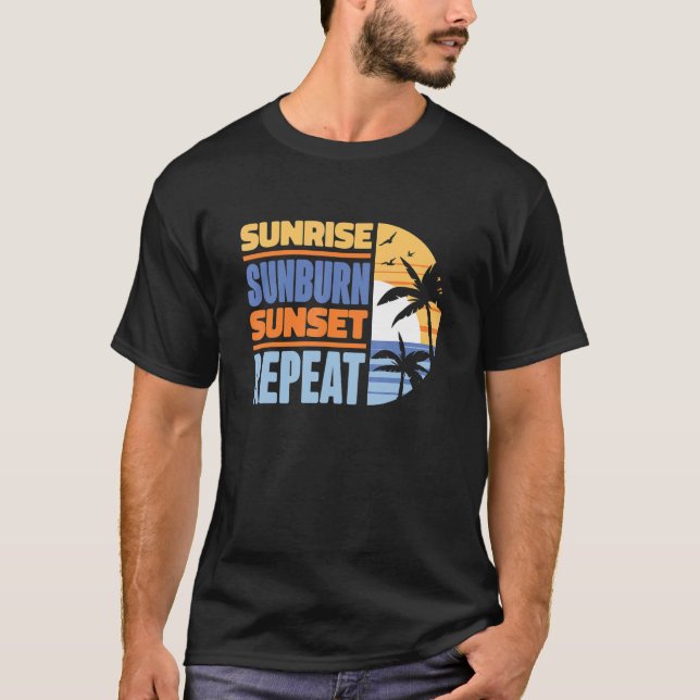 Sommerurlaub Sonnenaufgang Sonnenbrand Sonnenunter T-Shirt (Vorderseite)
