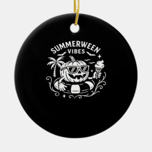 Sommerurlaub Summerween Vibes Pumpkin Pool Floa Keramik Ornament
