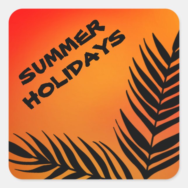 Sommerurlaub Tropical Beach Sun Fun Quadratischer Aufkleber (Vorderseite)