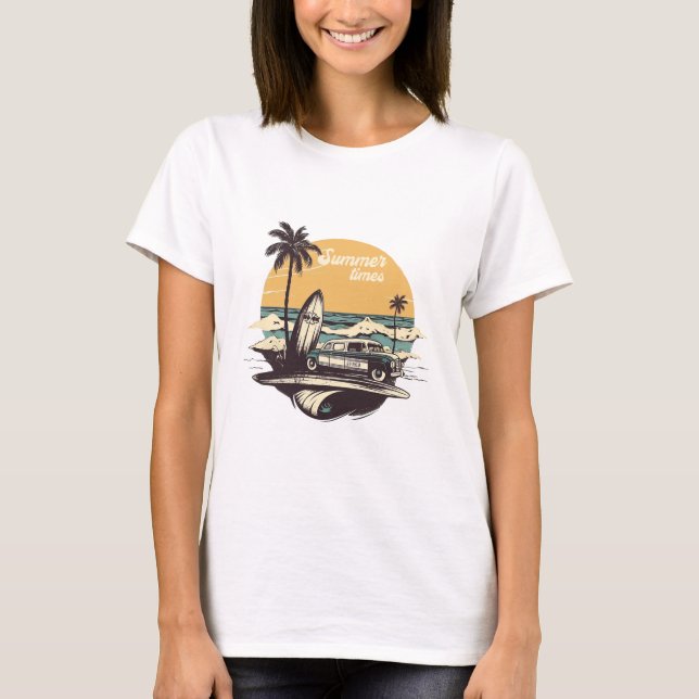 Sommerurlaub Vintager T - Shirt (Vorderseite)