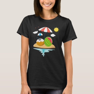 Sommerurlaubsinsel Kokospalme Tropisches Fruchtwas T-Shirt