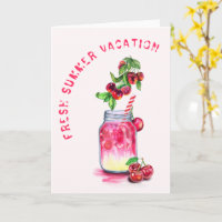 Sommerurlaubskarte Frischkirsche Getränk