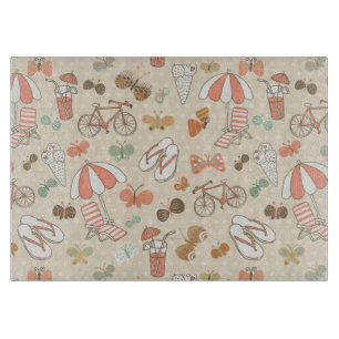 Sommerurlaubsmuster Schneidebrett