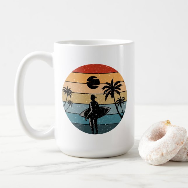 Sommerurlaubsthema Kaffeetasse (Mit Donut)