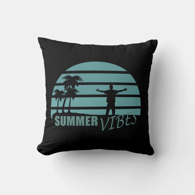 Sommervibes Familienurlaub Kissen (Vorderseite)
