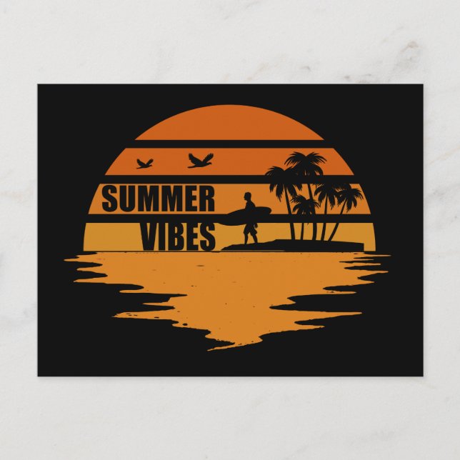 Sommervibes Familienurlaub Postkarte (Vorderseite)
