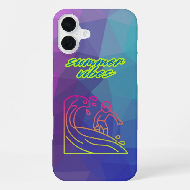 Sommervibes Junge surfen iPhone 16 Plus Hülle (Rückseite)