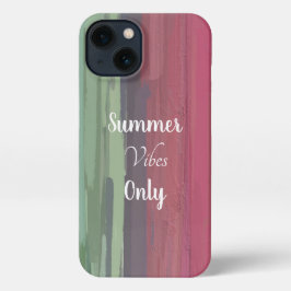 Sommervibes nur Typografie pink und grün iPhone Hülle
